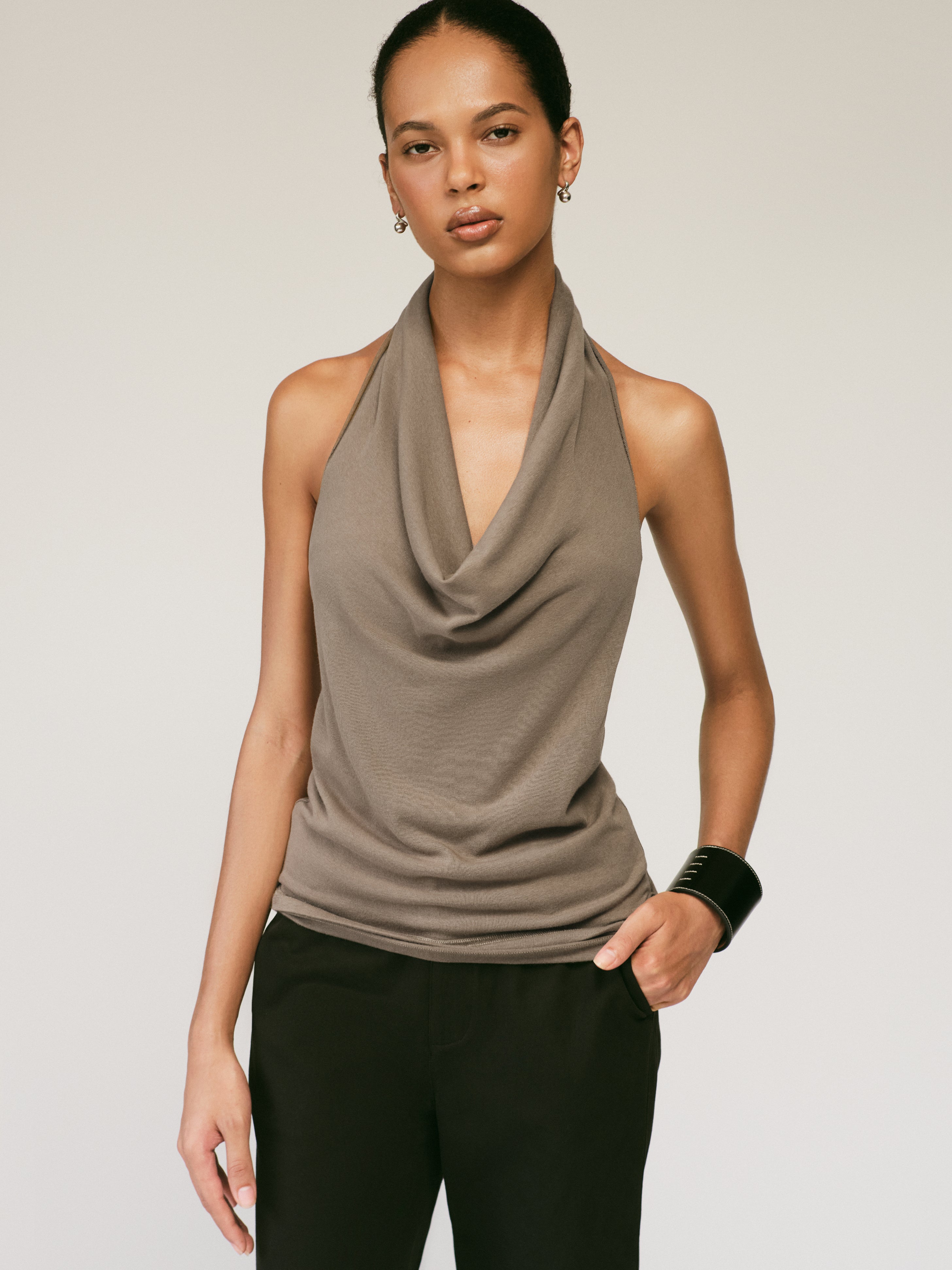 Veline top Brown